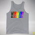 Distressed Philly LGBTQ Pride Whee! Exclamation Points Premium Tank - Grey Heather