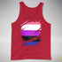Genderfluid Pride Flag Ripped Reveal Premium Tank Top - Red