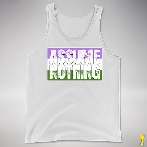Assume Nothing Genderqueer Pride Flag Premium Tank Top - White