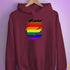 Philly LGBTQ Gay Pride Flag Ripped Reveal Hoodie - Maroon