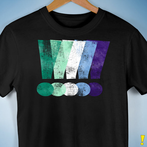 MLM Gay Pride Grunge Exclamation Points Premium Unisex T-Shirt - Black