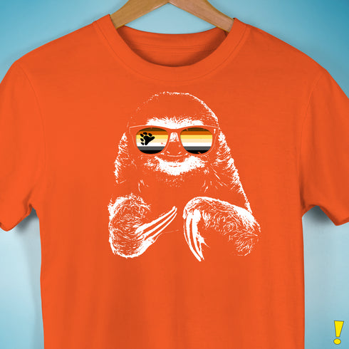 Pride Sloth Bear Pride Flag Sunglasses Premium Unisex T-Shirt - Orange