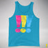 Pansexual Pride Exclamation Points Premium Tank Top - Neon Blue