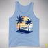 Polysexual Pride Hammock Summer Beach Sunset Premium Tank Top - Blue Triblend