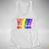 LGBTQ Pride Exclamation Points Racerback Tank - White