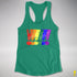 LGBTQ Pride Exclamation Points Racerback Tank - Kelly Green