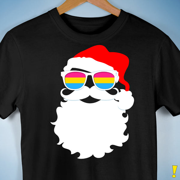 Santa’s Pansexual Pride Flag Shades Premium Unisex T-Shirt - Black