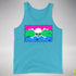 Polysexual Pride Pirate Flag Premium Tank Top - Aqua Triblend