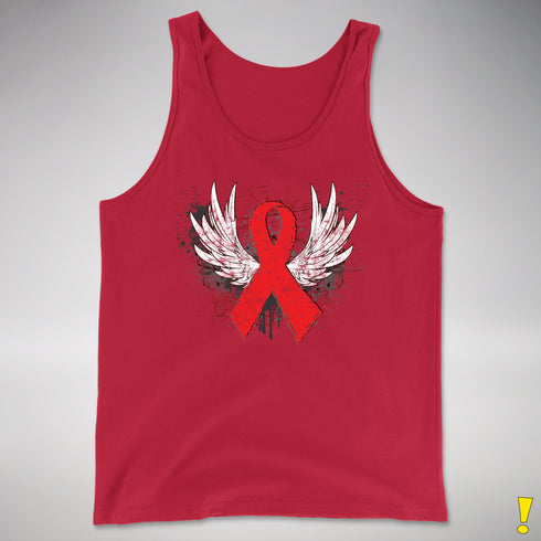 Winged Red Ribbon - World AIDS Day Premium Tank Top - Red