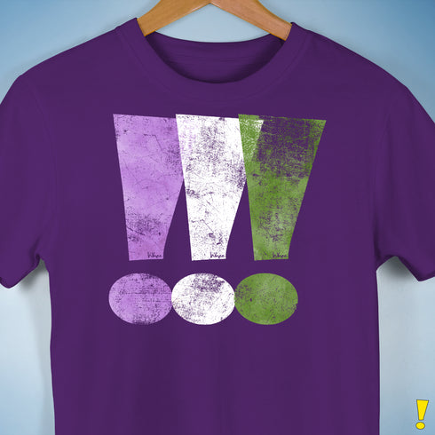 Genderqueer Pride Exclamation Points Premium Unisex T-Shirt - Purple