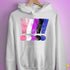 Genderfluid Pride Grunge Exclamation Points Hoodie - White