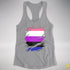 Genderfluid Pride Flag Ripped Reveal Racerback Tank - Heather Grey
