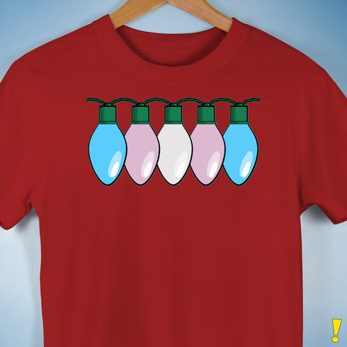 Transgender Pride Flag Christmas Lights Premium Unisex T-Shirt - Red
