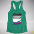 Asexual Pride Flag Ripped Reveal Racerback Tank - Kelly Green