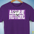 Assume Nothing Lesbian Labrys Pride Flag Premium Unisex T-Shirt - Purple