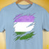 Genderqueer Pride Flag Ripped Reveal Premium Unisex T-Shirt - Baby Blue