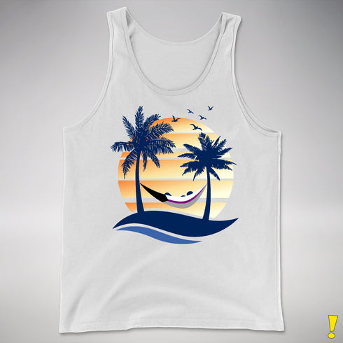 Demisexual Pride Hammock Summer Beach Sunset Premium Tank Top - White