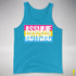 Assume Nothing Pansexual Pride Flag Premium Tank Top - Neon Blue