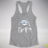Pride Sloth Transgender Flag Sunglasses Women's Racerback Tank - Heather Grey