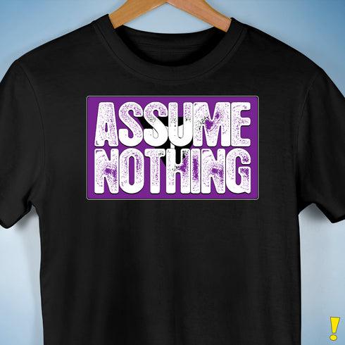 Assume Nothing Lesbian Labrys Pride Flag Premium Unisex T-Shirt - Black