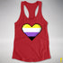 Nonbinary Pride 8-Bit Pixel Heart Racerback Tank - Red