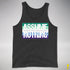 Assume Nothing Gay Male Pride Flag Premium Tank Top - Charcoal Triblend