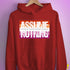 Assume Nothing Lesbian Pride Flag Hoodie - Red
