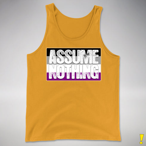 Assume Nothing Asexual Pride Flag Premium Tank Top - Gold