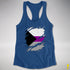 Demisexual Pride Flag Ripped Reveal Racerback Tank - Royal