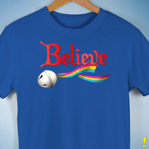 Believe Pansexual Pride Jingle Bell Premium Unisex T-Shirt - Royal Blue