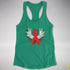Winged Red Ribbon - World AIDS Day Racerback Tank - Kelly Green