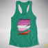 Pink Lesbian Ripped Reveal Racerback Tank - Kelly Green