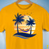 LGBTQ Pride Hammock Summer Beach Sunset Premium Unisex T-Shirt - Gold