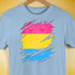 Pansexual Pride Flag Ripped Reveal Premium Unisex T-Shirt - Baby Blue