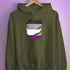 Asexual Pride Flag Ripped Reveal Hoodie - Army