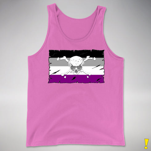 Asexual Pride Pirate Flag Premium Tank Top - Neon Pink