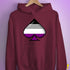 Asexual Pride Pixel Ace of Spades Hoodie - Maroon