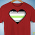 Agender Pride 8-Bit Pixel Heart Premium Unisex T-Shirt - Red