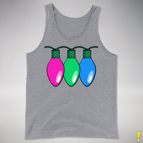 Polysexual Pride Christmas Lights Premium Tank Top - Grey Heather