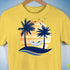 Transgender Pride Hammock Summer Beach Sunset Premium Unisex T-Shirt - Yellow