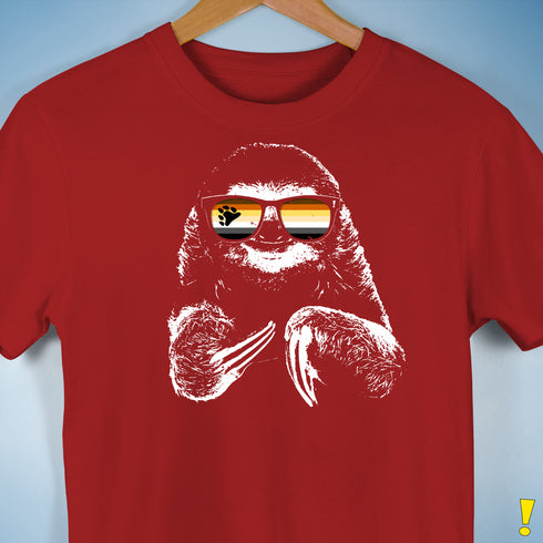 Pride Sloth Bear Pride Flag Sunglasses Premium Unisex T-Shirt - Red