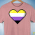 Nonbinary Pride 8-Bit Pixel Heart Premium Unisex T-Shirt - Mauve Heather
