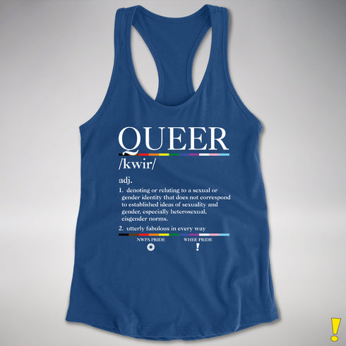 Queer Definition Women's Racerback Tank - Royal
