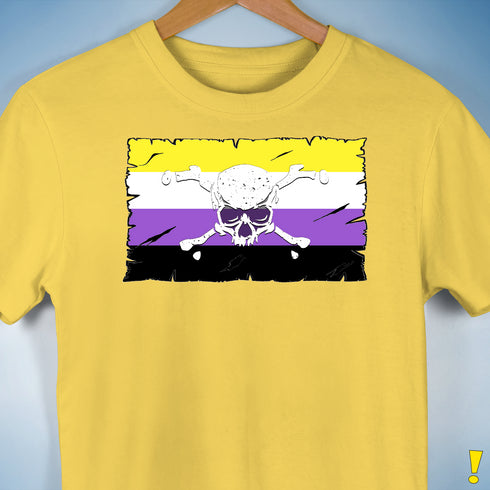 Nonbinary Pride Pirate Flag Premium Unisex T-Shirt - Yellow