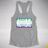 Assume Nothing Gay Male Pride Flag Racerback Tank - Heather Grey