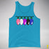 Genderfluid Pride Christmas Lights Premium Tank Top - Neon Blue