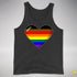 Philly LGBTQ Pride 8-Bit Pixel Heart Premium Tank Top - Charcoal Triblend