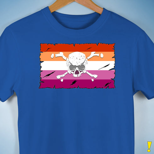 Lesbian Pride Pirate Flag Premium Unisex T-Shirt - Royal Blue