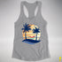 Pansexual Pride Hammock Summer Beach Sunset Racerback Tank - Heather Grey