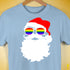 Santa’s LGBTQ Rainbow Pride Flag Shades Premium Unisex T-Shirt - Baby Blue